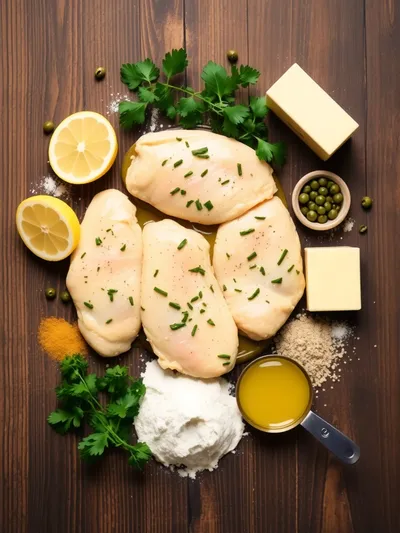 Chicken Piccata with Lemon Sauce - ingredients preparation