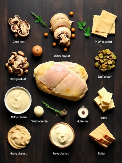 Irresistible Chicken Wellington With Dijon Cream Sauce - ingredients preparation