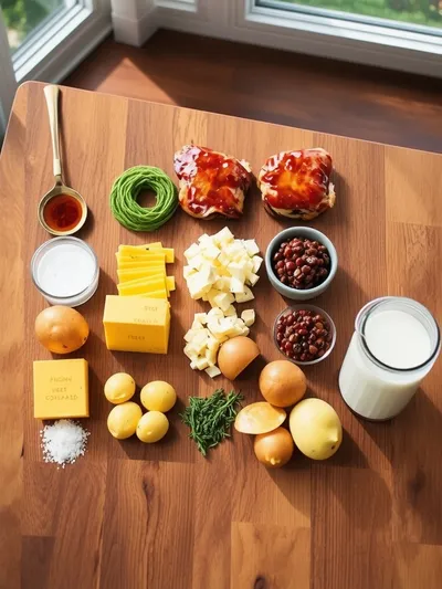 Chipotle Honey Chicken Thighs & Smoked Gouda Mashed Potatoes - ingredients preparation