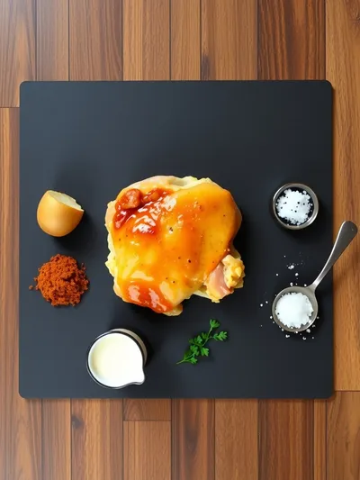 Chipotle Honey Chicken Thighs with Gouda Mashed Potatoes - ingredients preparation