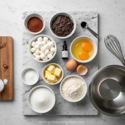 Chocolate Marshmallow Swirl Cookies - ingredients preparation