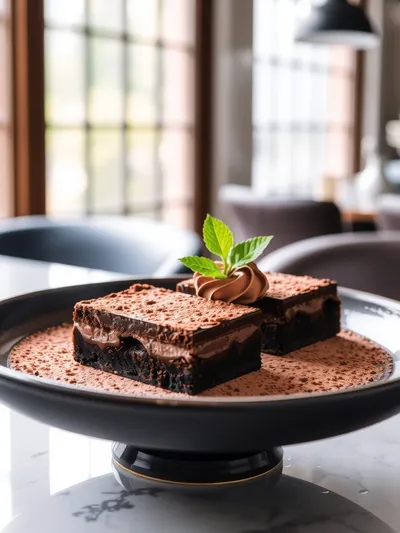 Chocolate Mousse Brownies – Creamy Decadent Dessert - ready to serve