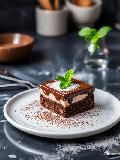 Chocolate Mousse Brownies – Creamy Decadent Dessert - ready to serve