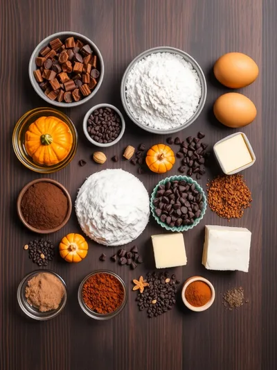 Chocolate Pumpkin Muffin - ingredients preparation