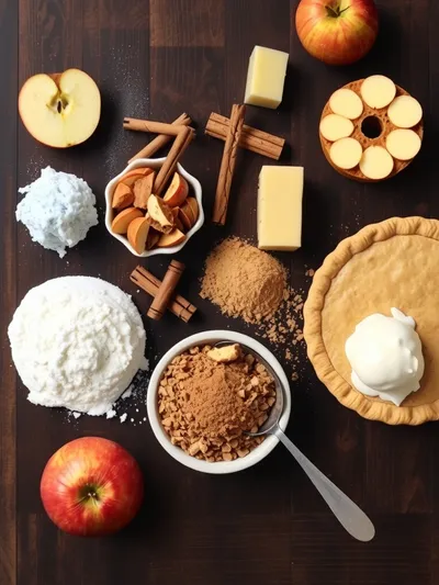 Cinnamon Apple Pie à la Mode - ingredients preparation