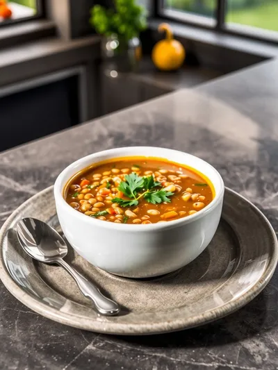 Classic Lentil Soup - ready to serve