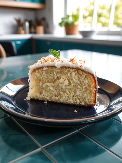 Grandma's Coconut Pound Cake - ready to serve