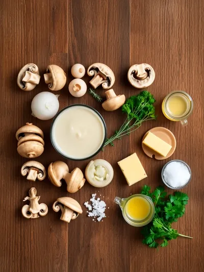 Cream of Mushroom Soup - The Best Homemade Recipe - ingredients preparation