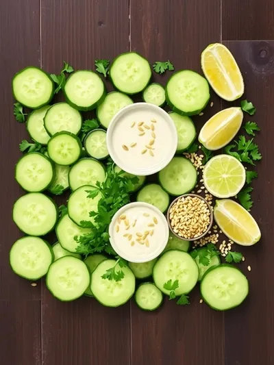 Creamy Asian Cucumber Salad - ingredients preparation