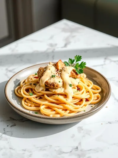 Creamy Chicken Alfredo Recipe - cooking process