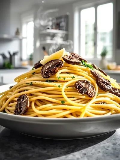 Creamy Lemon Mushroom Pasta