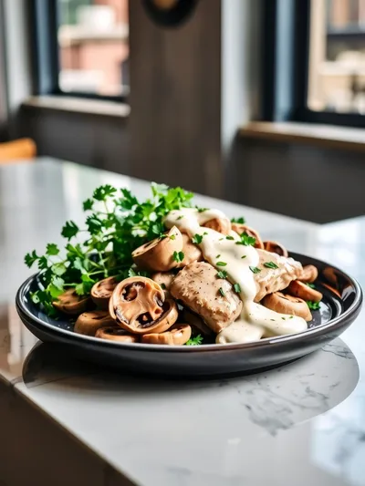 Creamy Mushroom Chicken - ready to serve