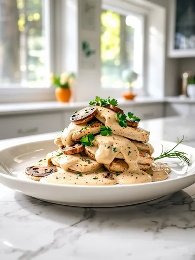 Creamy Mushroom Chicken - cooking process