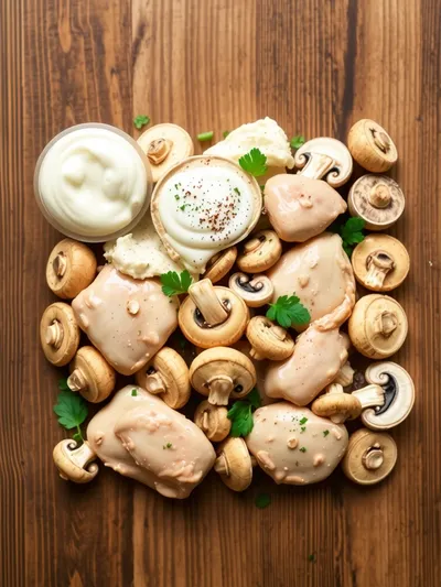 Creamy Mushroom Chicken - ingredients preparation