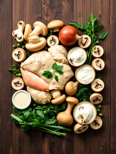 Creamy Mushroom Chicken - ingredients preparation