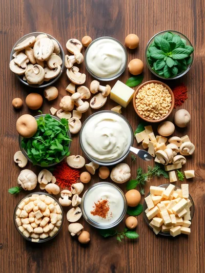 Creamy Mushroom Chicken - ingredients preparation