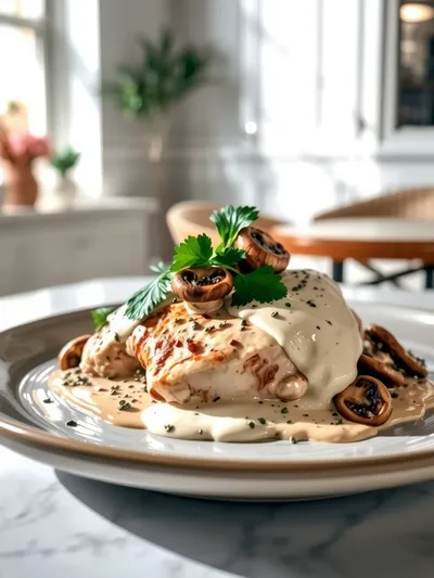 Creamy Mushroom Chicken - ready to serve