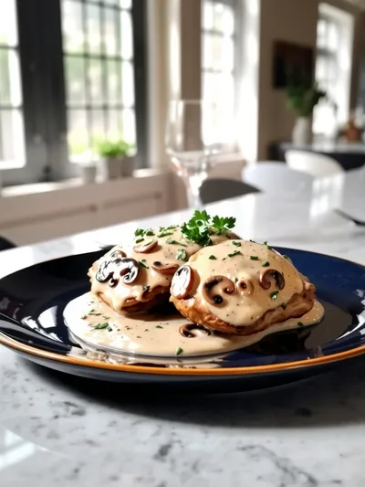 Creamy Mushroom Chicken - cooking process