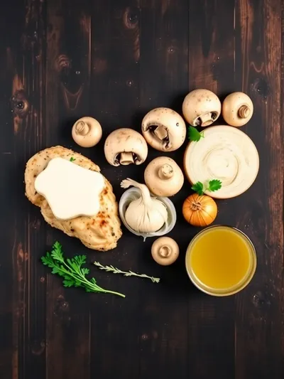 Creamy Mushroom Chicken - ingredients preparation