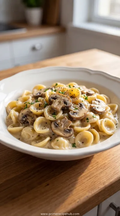 Creamy Mushroom Orecchiette Pasta