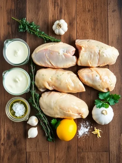 Creamy Oven Baked Chicken Thighs - ingredients preparation