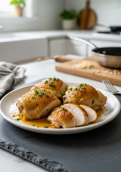 Creamy Oven Baked Chicken Thighs