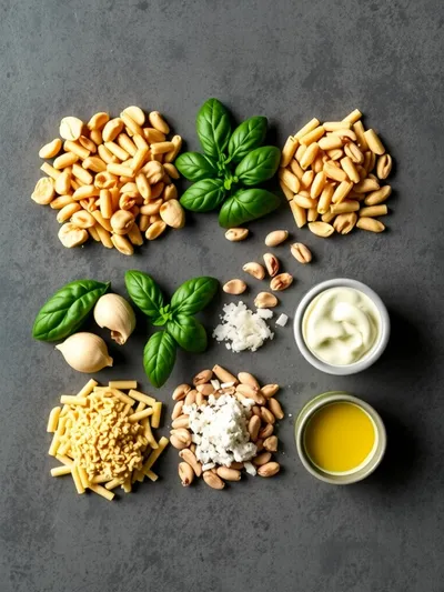 Creamy Pesto Chicken Pasta Skillet - ingredients preparation