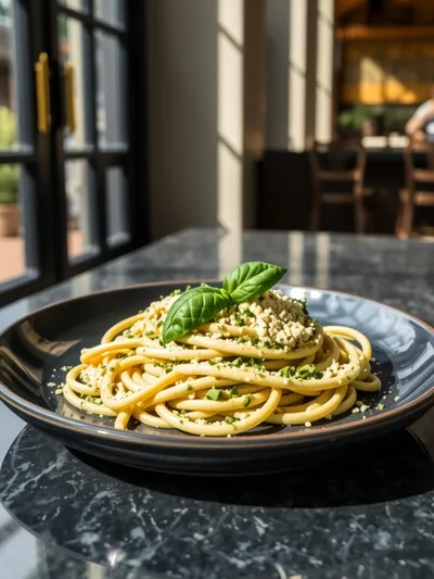 Creamy Pesto Pasta Sauce Recipe - ready to serve