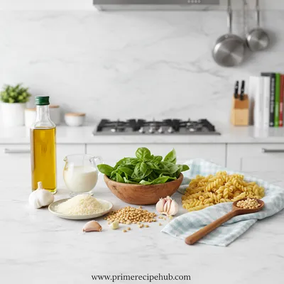 Creamy Pesto Pasta Sauce - cooking process