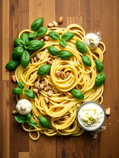 Creamy Pesto Pasta Sauce Recipe - ingredients preparation