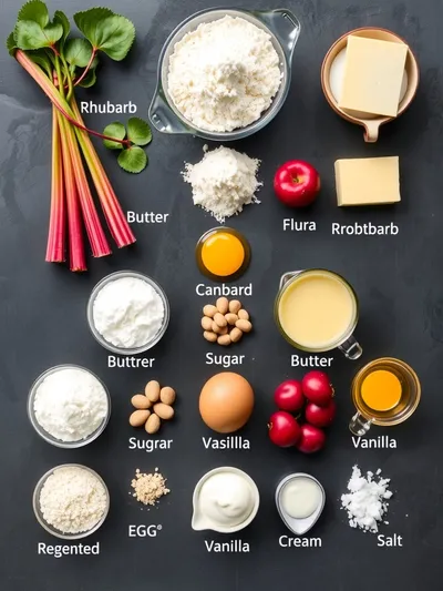 Creamy Rhubarb Custard Bars – Easy Spring Dessert - ingredients preparation