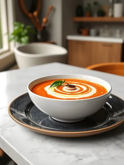 Creamy Roasted Garlic Tomato Soup - cooking process