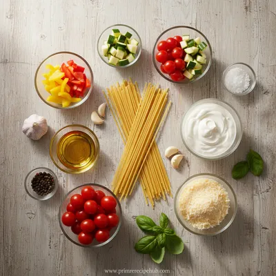 Creamy Roasted Veggie Pasta - cooking process