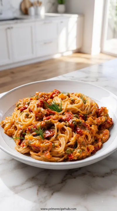 Creamy Sun-Dried Tomato Pasta With Capers And Dill