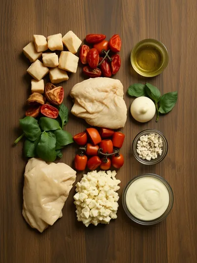 Creamy Tuscan Chicken - ingredients preparation