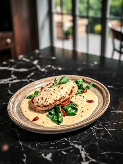 Creamy Tuscan Chicken - cooking process