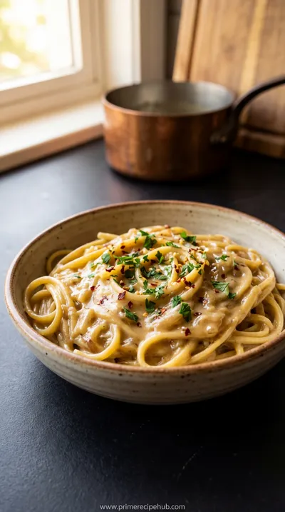 Creamy Vegan Caramelized Onion Pasta