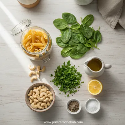 Creamy Vegan Spinach Garlic Pasta - cooking process