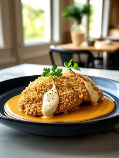 Crispy Parmesan Chicken with Garlic Sauce – Easy Dinner - cooking process