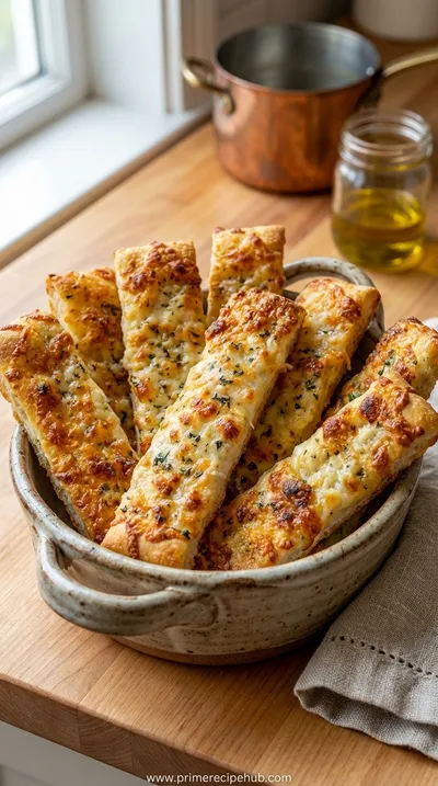 Crispy Sourdough Cheesy Breadsticks