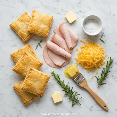 Crispy Turkey & Cheese Puff Pastry Stacks - cooking process