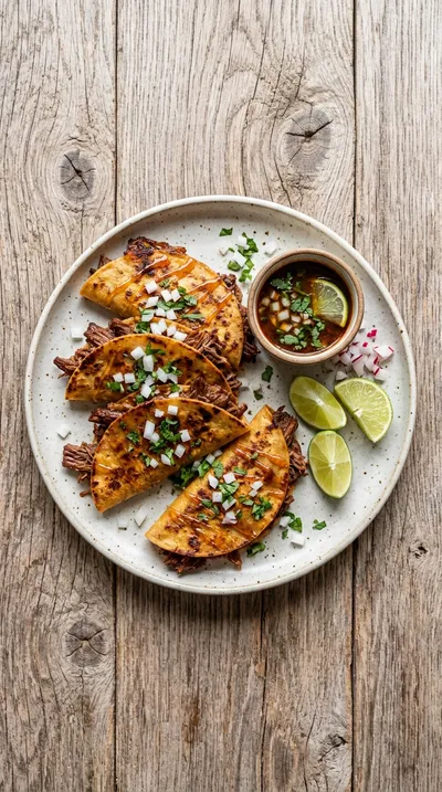 Hot Honey Birria Quesadillas - cooking process