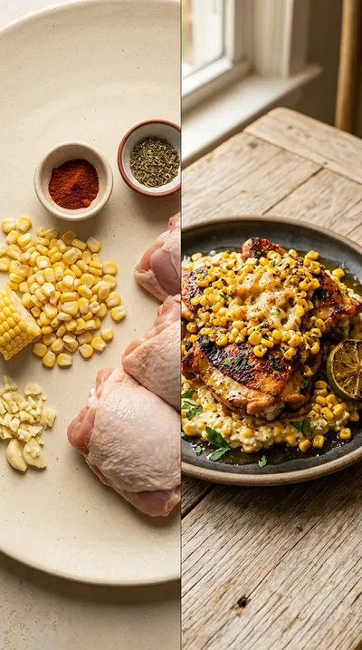 Garlic Parmesan Street Corn Chicken - ready to serve