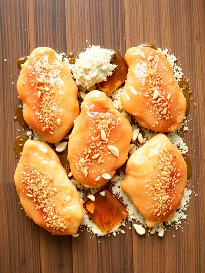 Double Crunch Honey Garlic Chicken Breasts - ingredients preparation