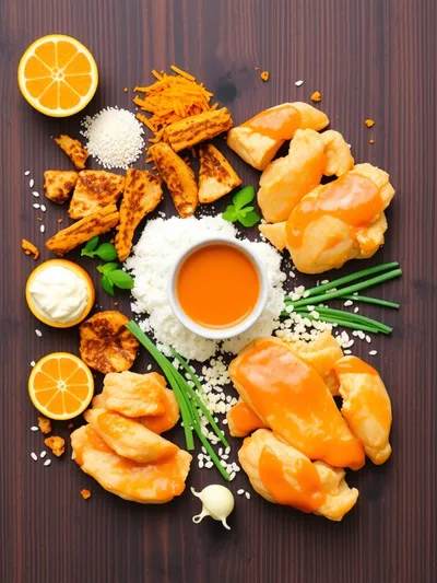 Double Crunch Orange Chicken - ingredients preparation