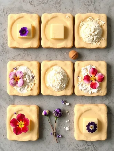 Edible Flower-Pressed Shortbread Cookies - ingredients preparation