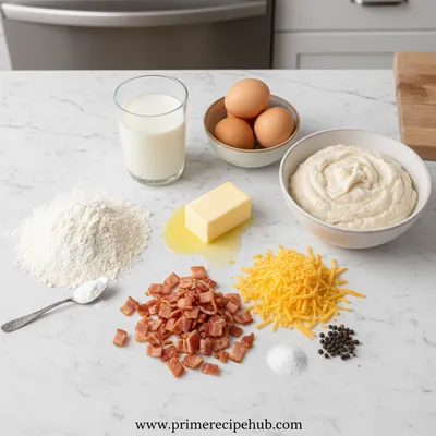 Fluffy Sourdough Discard Turkey Bacon Cheddar Muffins - cooking process