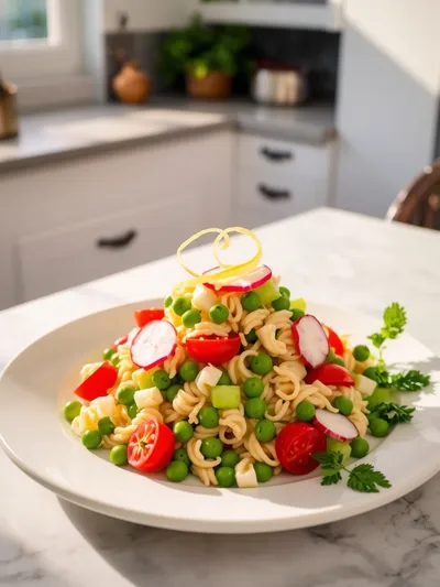 Fresh Spring Orzo Pasta Salad - cooking process