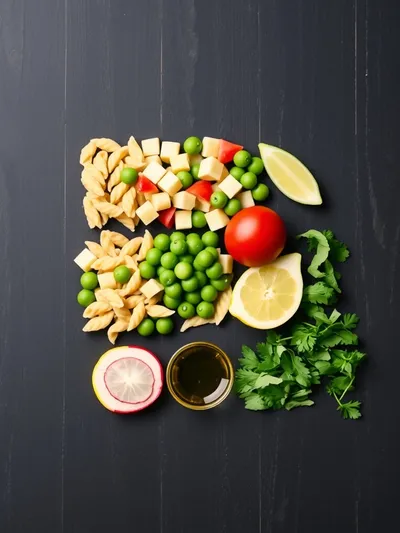 Fresh Spring Orzo Pasta Salad - ingredients preparation