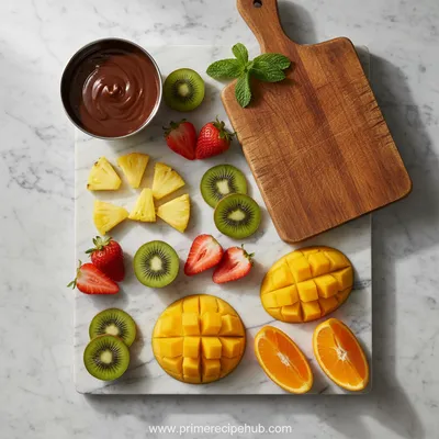 Fruit Skewers with Chocolate Orange Sauce - cooking process